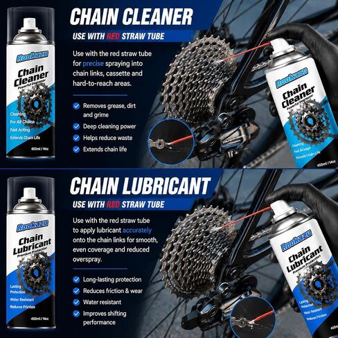 Chain Cleaner Kit for Motorcycle & Bicycle, with Chain Cleaner & Lube, Brushes, Gloves, Tools – Complete Cleaning & Lubricating Set for All Bikes, Street Bikes, Karts, Smooth Drive Train in Kuwait