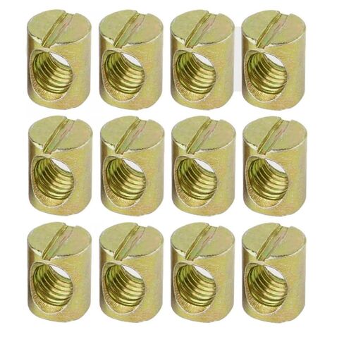 NACX M6 x 15mm Slotted Barrel Nuts Cross Dowel Slotted Nuts, 25Pcs in Kuwait