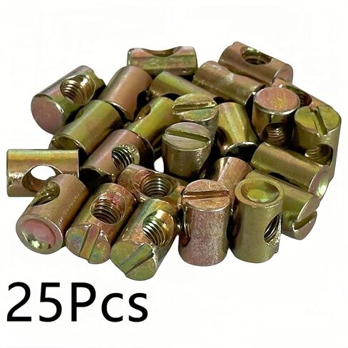 NACX M6 x 15mm Slotted Barrel Nuts Cross Dowel Slotted Nuts, 25Pcs in Kuwait