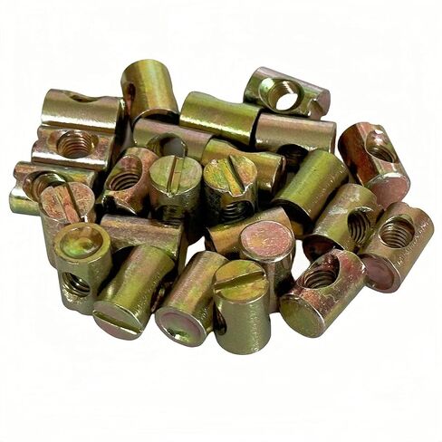 NACX M6 x 15mm Slotted Barrel Nuts Cross Dowel Slotted Nuts, 25Pcs in Kuwait