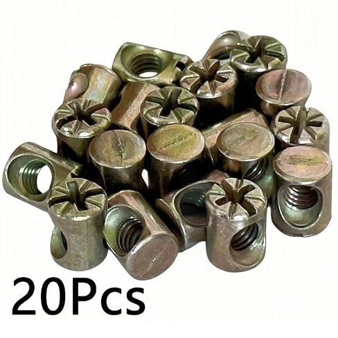 NACX M6 x 13mm Cross Barrel Nuts Cross Dowel Slotted Nuts, 20Pcs in Kuwait