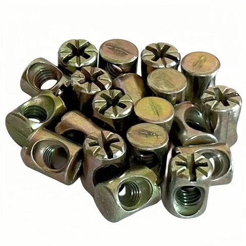 NACX M6 x 13mm Cross Barrel Nuts Cross Dowel Slotted Nuts, 20Pcs in Kuwait