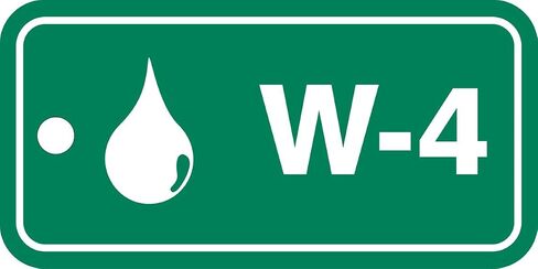 بطاقة قياسية لمصدر الطاقة البلاستيكية "W-4 Water" من Accuform TDF904VPE، 1-1/2 بوصة عرض × 3 بوصة طول، أبيض على أخضر in Kuwait