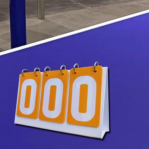 Sports Scoreboard Flip Number Score Board 3 Digit Score Keeper Tabletop Score Flipper PVC Material Manual Score Counter Suitable for Basketball Footba, Yellow in Kuwait