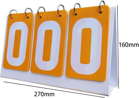 Sports Scoreboard Flip Number Score Board 3 Digit Score Keeper Tabletop Score Flipper PVC Material Manual Score Counter Suitable for Basketball Footba, Yellow in Kuwait