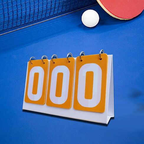 Sports Scoreboard Flip Number Score Board 3 Digit Score Keeper Tabletop Score Flipper PVC Material Manual Score Counter Suitable for Basketball Footba, Yellow in Kuwait