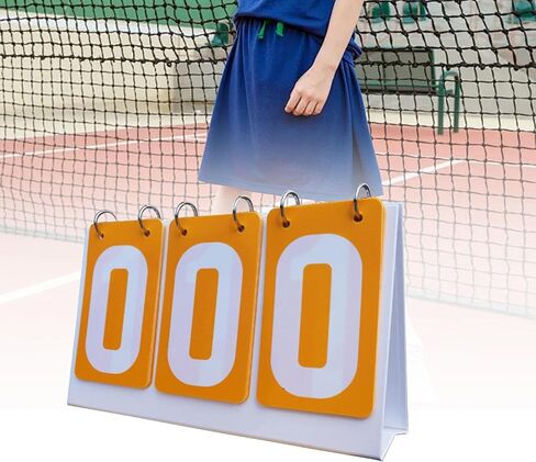 Sports Scoreboard Flip Number Score Board 3 Digit Score Keeper Tabletop Score Flipper PVC Material Manual Score Counter Suitable for Basketball Footba, Yellow in Kuwait