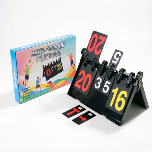 Portable Flip Scoreboard, 6 Digits Tabletop Score Flipper Flip Score Keeper, Sport Scoreboard for Indoor & Outdoor Sports, Sports Supplies Score Board for Games in Kuwait