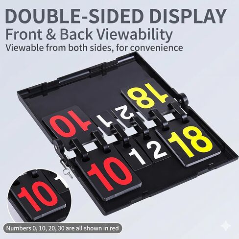 Portable Flip Scoreboard, 6 Digits Tabletop Score Flipper Flip Score Keeper, Sport Scoreboard for Indoor & Outdoor Sports, Sports Supplies Score Board for Games in Kuwait