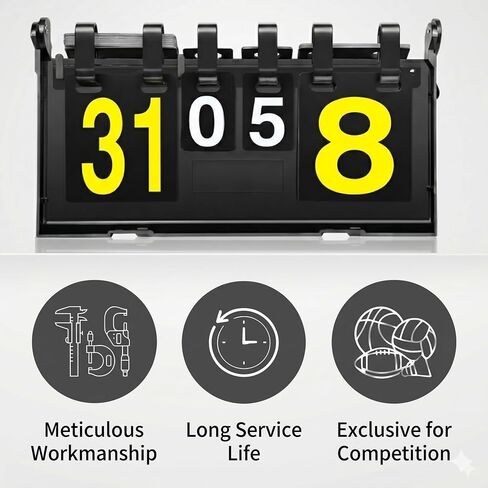 Portable Flip Scoreboard, 6 Digits Tabletop Score Flipper Flip Score Keeper, Sport Scoreboard for Indoor & Outdoor Sports, Sports Supplies Score Board for Games in Kuwait