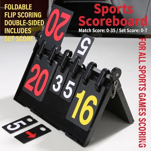 Portable Flip Scoreboard, 6 Digits Tabletop Score Flipper Flip Score Keeper, Sport Scoreboard for Indoor & Outdoor Sports, Sports Supplies Score Board for Games in Kuwait