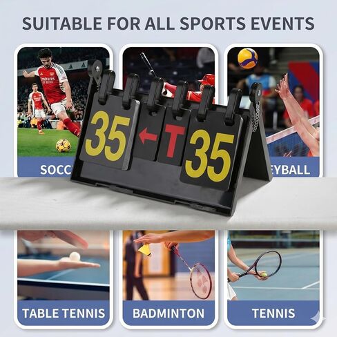 Portable Flip Scoreboard, 6 Digits Tabletop Score Flipper Flip Score Keeper, Sport Scoreboard for Indoor & Outdoor Sports, Sports Supplies Score Board for Games in Kuwait