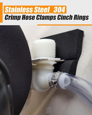 760PCS Single Ear Hose Clamp Kit 20 Sizes 5.3-36.1mm 304 Stainless Steel Stepless Crimp Hose Clamps Assortment with Ear Clamp Pincer and Pipe Cutter for Auto/Fuel Line/Plumbing/Home Appliance in Kuwait
