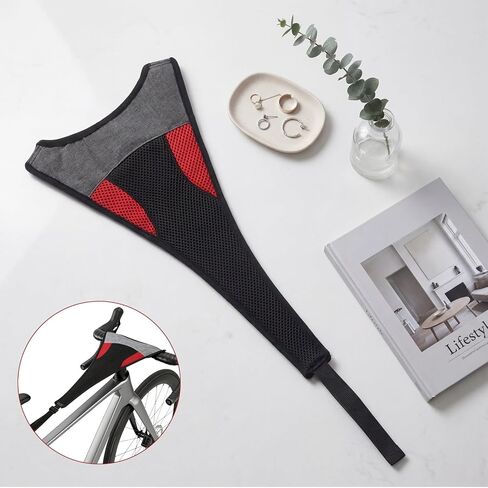 Sweat Guard, Bike Trainer Guard Bicycle Sweat Absorbs Net for Bicycle Trainer Indoor Cycling Training (Black and Red) in Kuwait