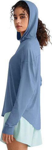 G4Free Lightbreeze UPF 50+ UV Long Sleeve Workout Shirts for Women - Sun Hoodie Loose Fit with Thumholes Hiking Casual in Kuwait