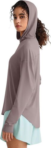 G4Free Lightbreeze UPF 50+ UV Long Sleeve Workout Shirts for Women - Sun Hoodie Loose Fit with Thumholes Hiking Casual in Kuwait