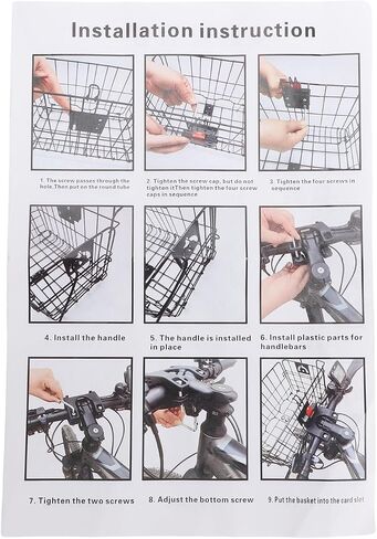 Bike Front Basket Kit Quick-Release Detachable Metal Basket with Removable Liner Bag for Groceries Pets Bikes in Kuwait