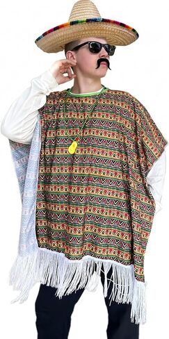 6pcs القبعات المكسيكية Sombrero Hats Cinco de Mayo الزي Mariachi البالغ Maracas قلادة شارب وهمية هالوين in Kuwait