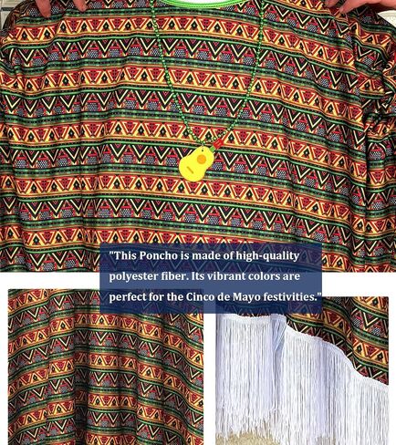 6pcs القبعات المكسيكية Sombrero Hats Cinco de Mayo الزي Mariachi البالغ Maracas قلادة شارب وهمية هالوين in Kuwait
