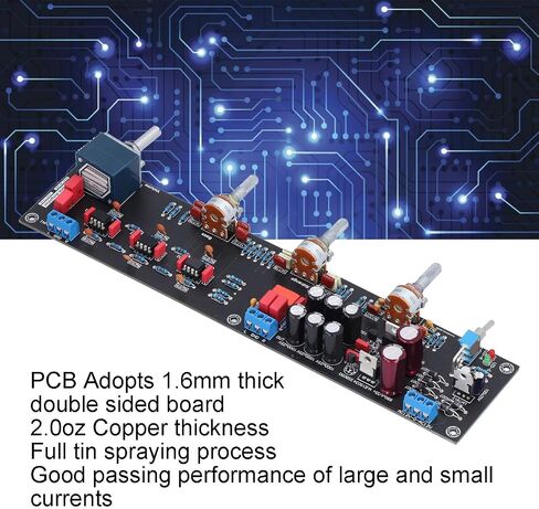 Tone Board Luxury Preamplifier Control Module Black PCB AC 12V - 18V - High Precision Audio Filtering, Durable Industrial Accessories for Audiophiles & Sound Engineers in Kuwait