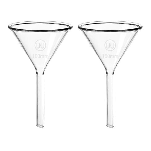 3pcs Glass Funnel Sets, 3.3 Borosilicate Glass Short Stem, Heavy Wall, Spice Funnel for Kitchen Use Filling Bottles, Filter Oil Funnels for Science Labs Powder (50mm+75mm+100mm) in Kuwait