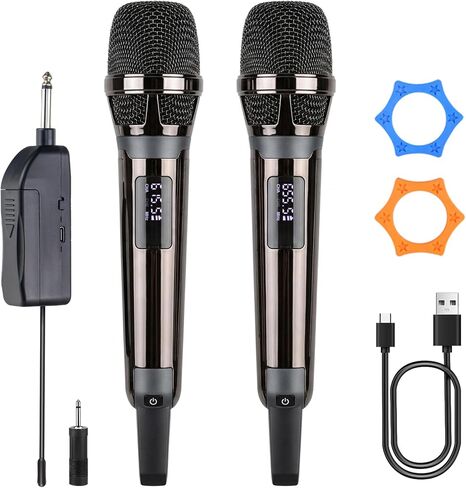 Wireless Microphones for Karaoke Singing, Professional Dual Cordless Mic System , 500ft Long Range Dual Handheld Cordless& LED Display, Dynamic Karaoke Microphone for Singing, DJ, Church, Party in Kuwait