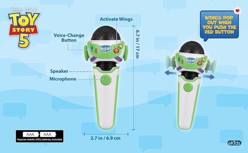eKids Toy Story 5 Voice Changer Microphone for Kids with Built-in Speech and Sound Effects, for Fans of Toy Story Toys in Kuwait