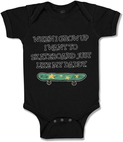 Cute Rascals Baby Bodysuit When I Grow up I Want to Skateboard Just like My Daddy Boy & Girl Baby Clothes Funny Cotton Navy Design Only 6 Months in Saudi Arabia