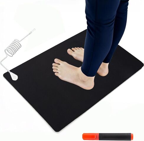Grounding Mat for Feet, Earth Mat for Sleep Improvement, Back Pain Relief, Muscle Relaxation & Stress, Wellness Grounding Pad, Includes 14.8" Cord and Tester in Kuwait
