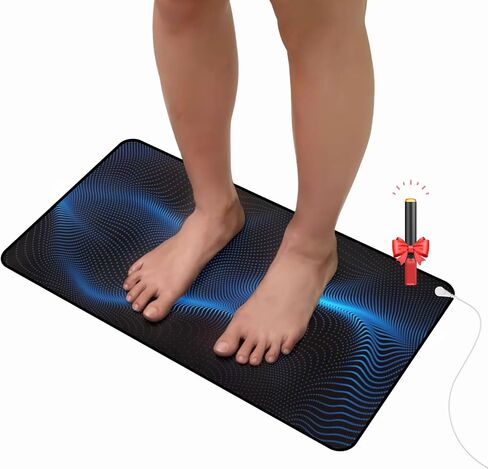 Grounding Mat for Work, Earth Grounding Pad with Conductivity Test Pen & 15ft Grounding Cord, Grounded Mats for Pain Relief, Muscle Relaxation, Indoor Grounding at Home, Office, Work. (10x26.7in) in Kuwait