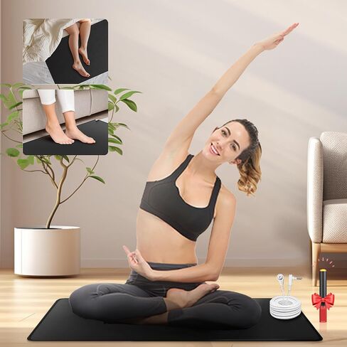 Grounding Mat for Work, Earth Grounding Pad with Conductivity Test Pen & 15ft Grounding Cord, Grounded Mats for Pain Relief, Muscle Relaxation, Indoor Grounding at Home, Office, Work. (10x26.7in) in Kuwait