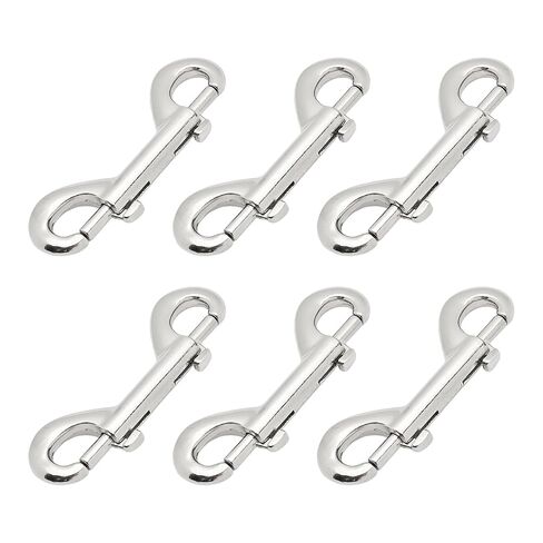 6PCS 2.75"/70mm Double Ended Bolt Snaps Hook Zinc Alloy Trigger Chain Clips for Dog Leash Horse Tack Pet Feed Bucket Key Chain Home Farm, Silver in Kuwait