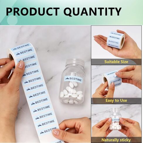 3200PCS Medicine Reminder Stickers Medication Instruction Stickers Morning Noon Evening Bedtime Medicine Labels for Pill Case Planner Pocket Pharmacy Labels 1.57 x 0.43 Inches in Kuwait