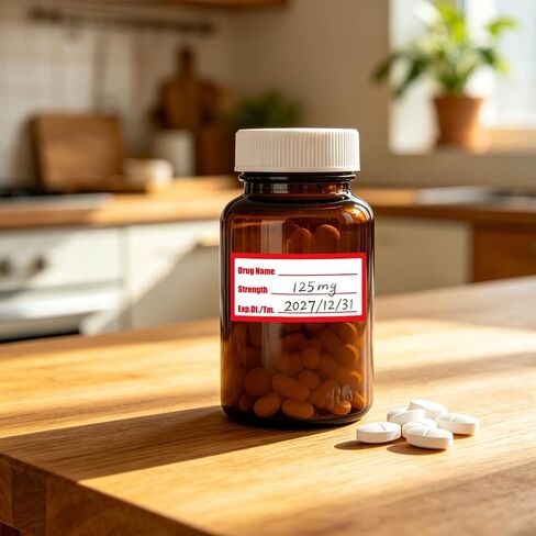 1200pcs Drug Name Stickers for Medication Containers 1x2 Inch Medication Strength Label for Prescription Bottles Pill Organizers Pharmacy Use Veterinary Instruction Labels Reminder Labels in Kuwait