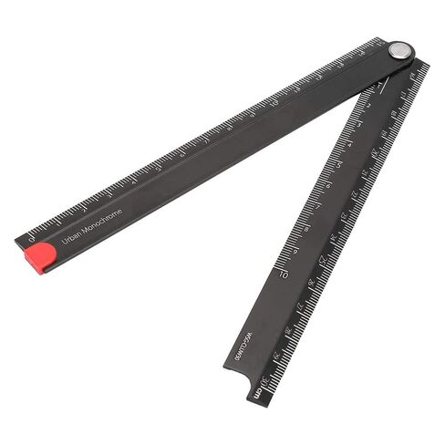 Aluminum Alloy Foldable Ruler, 0-300mm Measurement Range Multi Ruler, 90 Folding Stationery Measuring Tool, for Architects Artists Office in Kuwait
