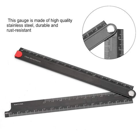 Aluminum Alloy Foldable Ruler, 0-300mm Measurement Range Multi Ruler, 90 Folding Stationery Measuring Tool, for Architects Artists Office in Kuwait