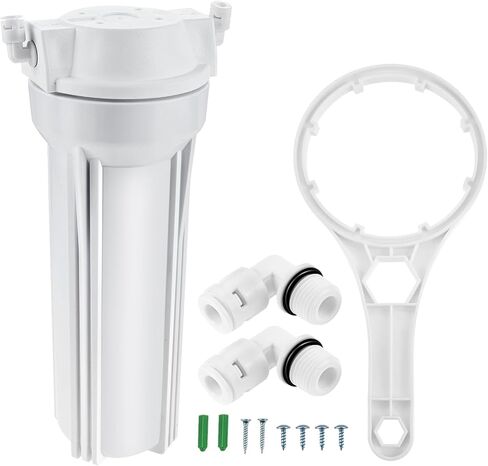 10 Inch Reverse Osmosis Water Filter Housing, 1/4" Port, 2.5" Diameter, Replacement Membrane Housing for RO Filtration Systems in Kuwait