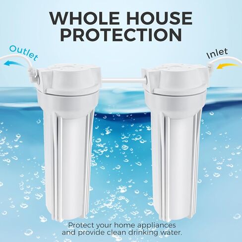 10 Inch Reverse Osmosis Water Filter Housing, 1/4" Port, 2.5" Diameter, Replacement Membrane Housing for RO Filtration Systems in Kuwait