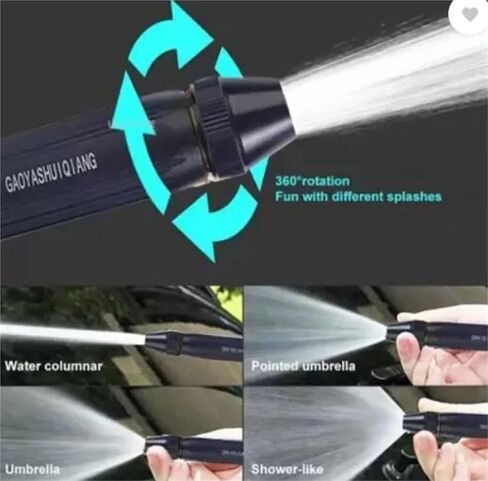 Portable High Pressure Washing Water Gun Adjustable Nipple Type Direct Spray Car Wash Nozzle Home Garden Shower Watering Hose in Kuwait