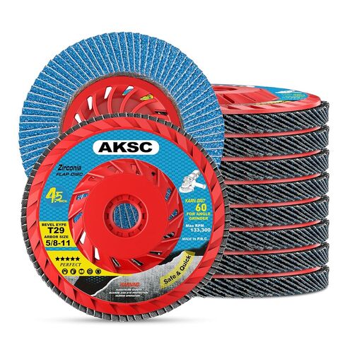 Flap Discs, No Tools Installation 40 Grit 4 1/2 x 5/8-11 Inches Flap Sanding Disc for Angle Grinder, Zirconia Grinding Wheel for Metal Sanding, Type 29, 10Packs in Kuwait