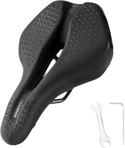 ROCKBROS Comfort Bike Seat, Wave Ergonomic Bicycle Saddle with High-Density Foam, Crotch-Friendly Universal Replacement for MTB Road City Racing Cycling in Kuwait