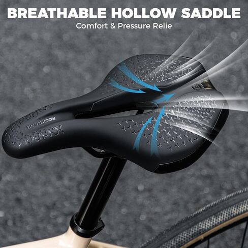 ROCKBROS Comfort Bike Seat, Wave Ergonomic Bicycle Saddle with High-Density Foam, Crotch-Friendly Universal Replacement for MTB Road City Racing Cycling in Kuwait