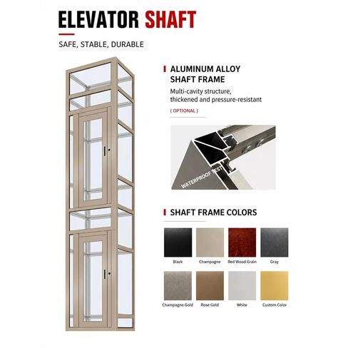 Compact Traction Drive Elevator, Automatic Indoor Elevator, Hydraulic Optional Drive Lift with Travel Height Limit Stop for Private Mansion & Village Cottage Studio in Kuwait