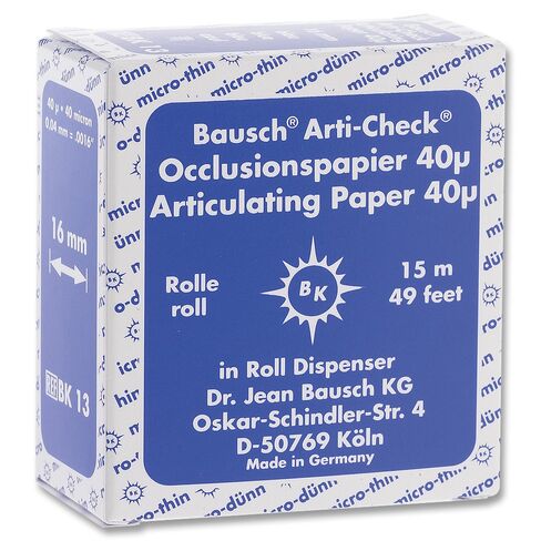 Bausch Articulating Paper 40u (.0016") Blue 15m x 16mm roll BK-13 (200) in Kuwait