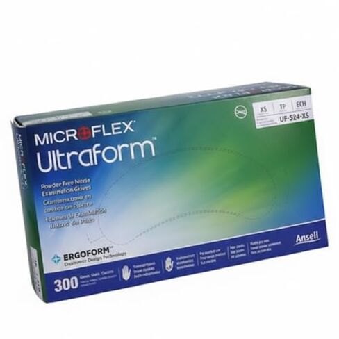 قفازات Microflex UF-524-XS Ultraform Cobalt Blue Nitrile صغيرة جدًا 300/صندوق in Kuwait