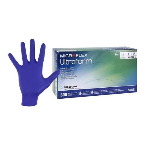 Microflex UF-524-S Ultraform قفازات نيتريل زرقاء كوبالت صغيرة 300/صندوق in Kuwait