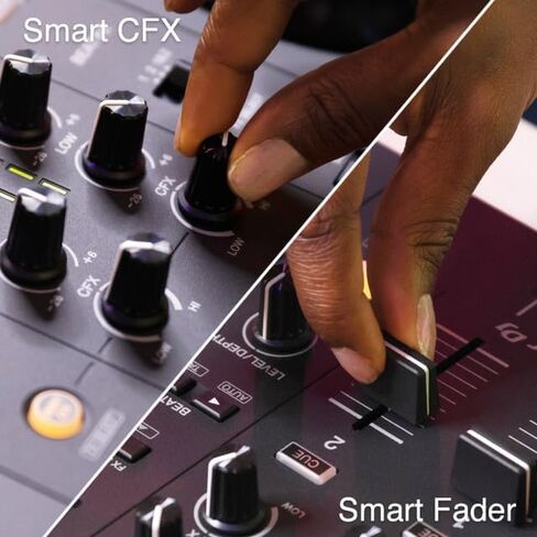 حزمة وحدة تحكم DJ Pioneer DDJ-FLX4 مع سماعات رأس StreamEye Cans50 Studio وحامل الكمبيوتر المحمول On-Stage LPT5000 - متضمن rekordbox وSerato، يعمل بحافلة USB in Kuwait