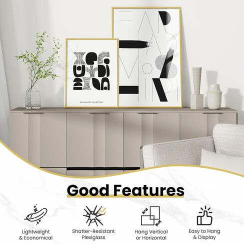Fun Memories 12x16 Poster Frame for Photo, Posters & Art Prints, Horizontal or Vertical Wall Mounting Scratch-Proof Wall Gallery Photo Frame (Black, 3 Pack) in Saudi Arabia