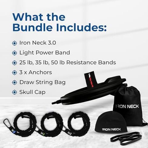 Iron Neck 3.0, Strength Kit Bundle, 360° Neck Trainer and Resistance Bands for Progressive Strength Training, Pain Relief, and Injury Prevention in Kuwait