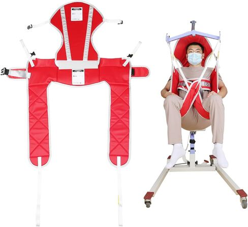 EZ Assistive Patient Lift Sling, Medical Commode Patient Lift Aid Transfer Sling for Elderly, Patient Lifts for Home use,Divided Toileting Sling, 500lbs (Medium-Purple with Head Support) in Kuwait
